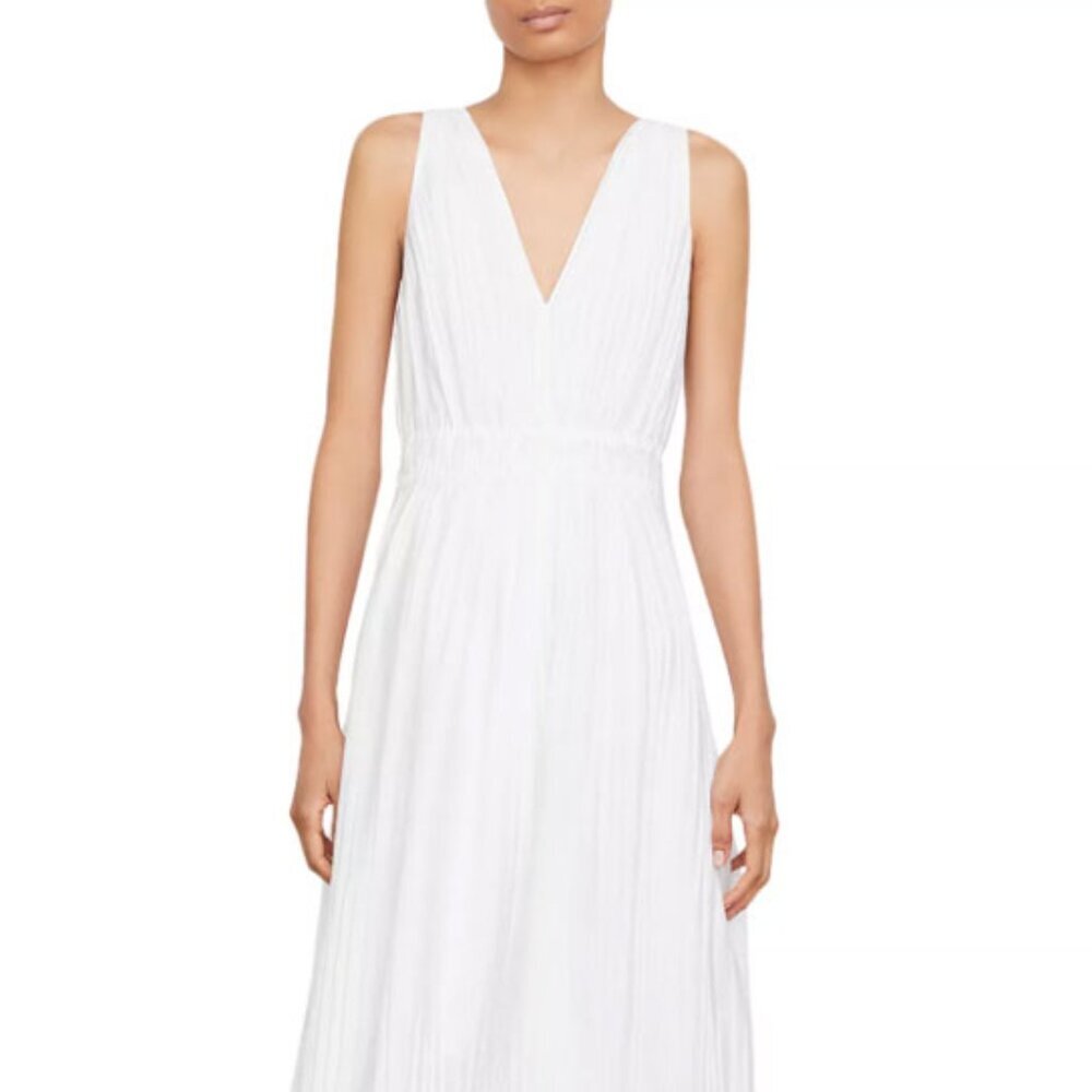 Vince Pleated Double V-Neck Dress - Picture 6 of 10
